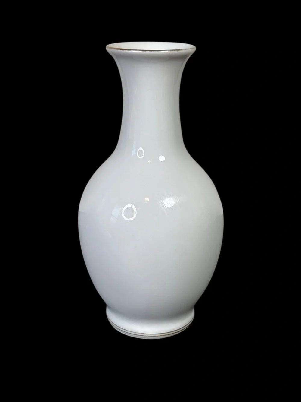 Vintage Chinese White Floral Bird Ceramic Bud Vase